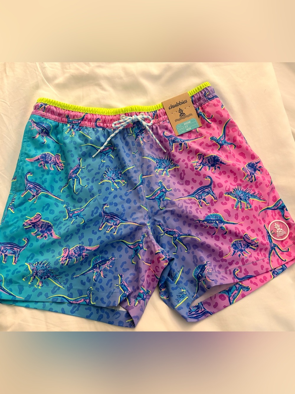 chubbies 5.5 Neon Dino Gradient Swim Trunks